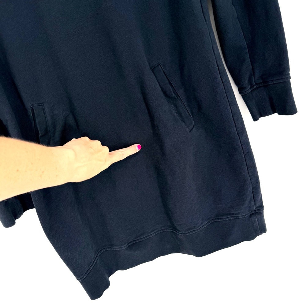 Toad&Co Follow Through Hooded Sweatshirt Dress In Big Sky Navy Size S Athleisure - Picture 8 of 15